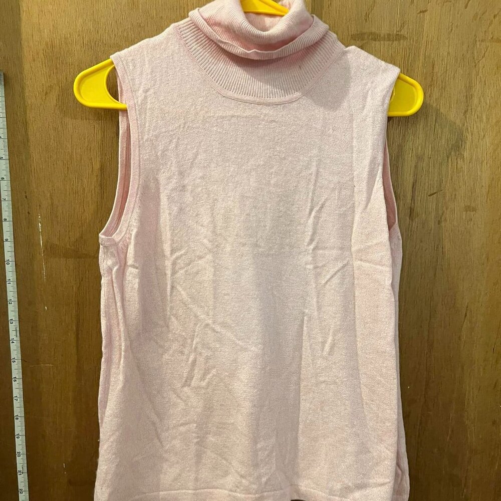 🐻Size L - Herve Benard - Pale Pink Sleeveless Cowl Neck Sweater